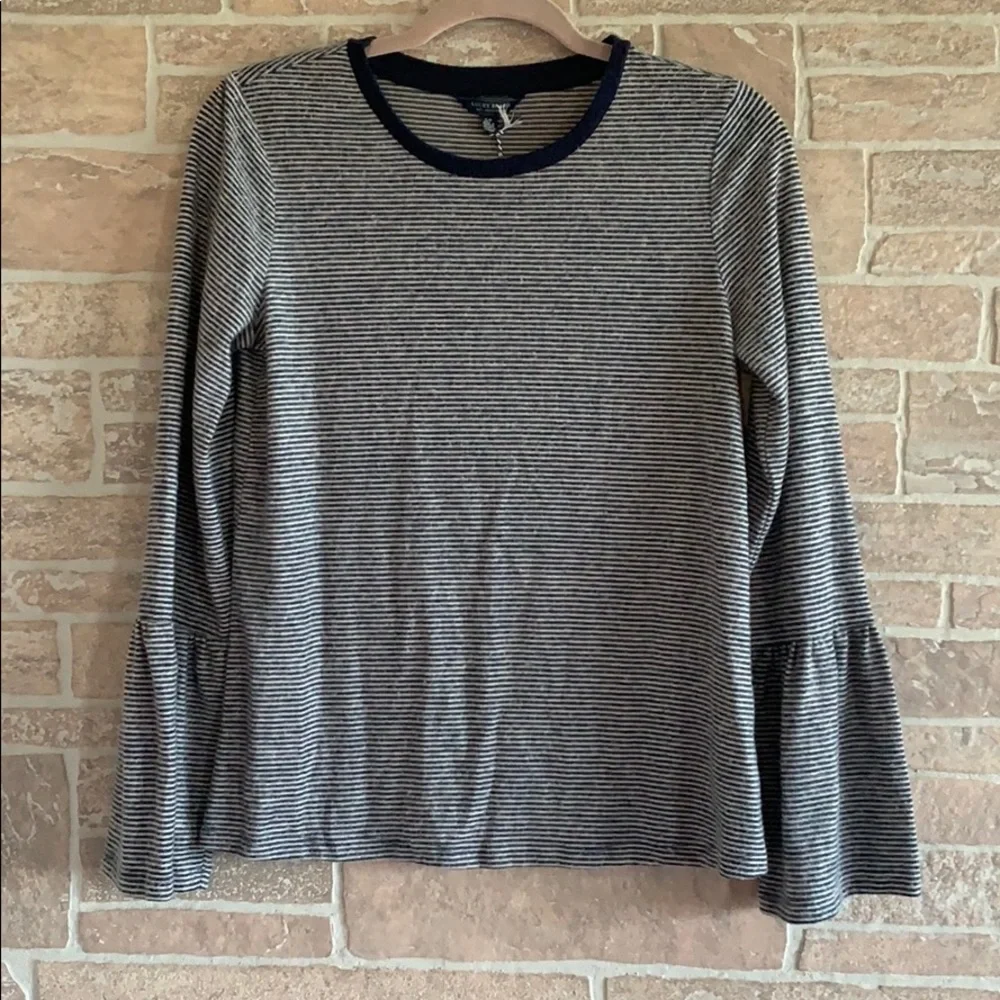 Lucky Brand Striped Bell Sleeve Top - Picture 2 of 7